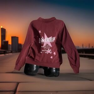 Zoe + Liv Sweatshirt Large Oversized Pullover  Los Angeles 98